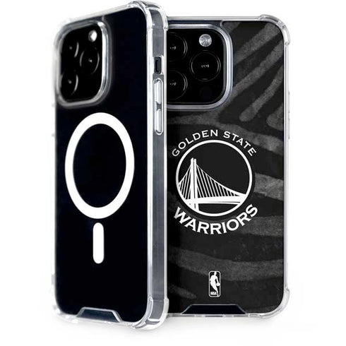 NBA Golden State Warriors Black Animal Print iPhone 15 Pro MagSafe Case